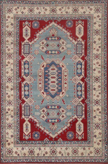 Geometric Kazak Oriental Area Rug 7x10