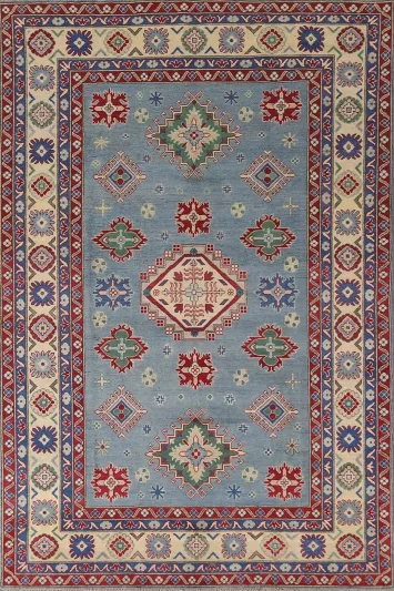 Light Blue Kazak Oriental Area Rug 7x10