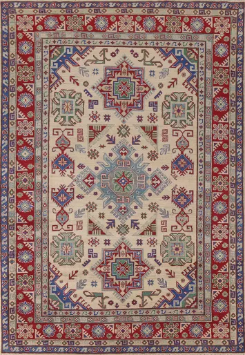 Geometric Kazak Oriental Area Rug 7x10