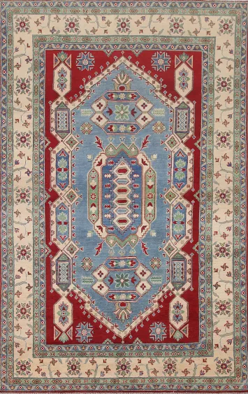 Light Blue Kazak Oriental Area Rug 7x10