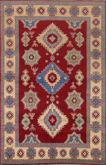 South Western Kazak Wool Area Rug 7x10