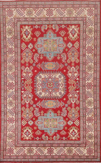 South Western Kazak Handmade Red Area Rug 6x10