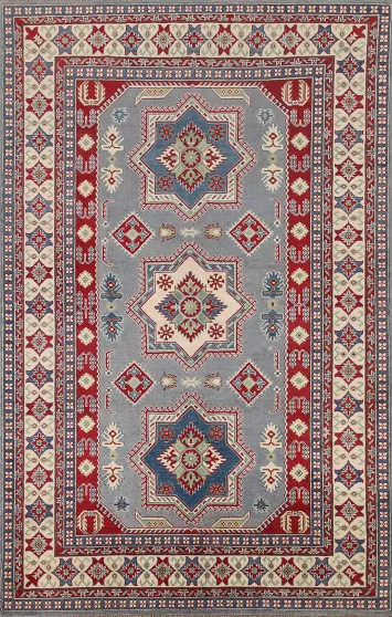 Geometric Kazak Oriental Area Rug 7x10