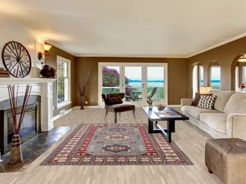 Geometric Kazak Oriental Area Rug 7x10