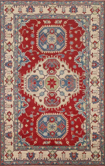 Red Handmade Kazak Oriental Area Rug 7x10