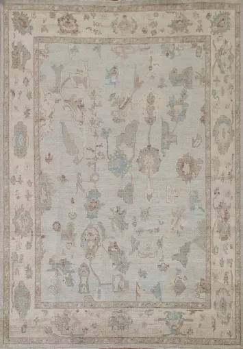 Muted Color Oushak Vegetable Dye Area Rug 8x10