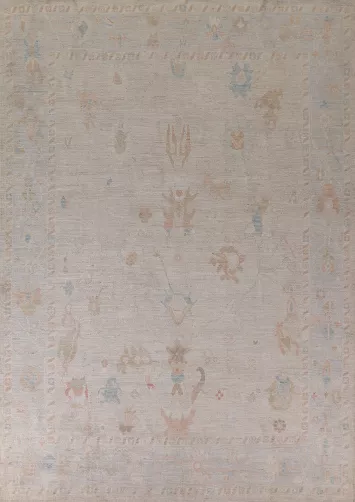 Vegetable Dye Oushak Turkish Area Rug 9x12