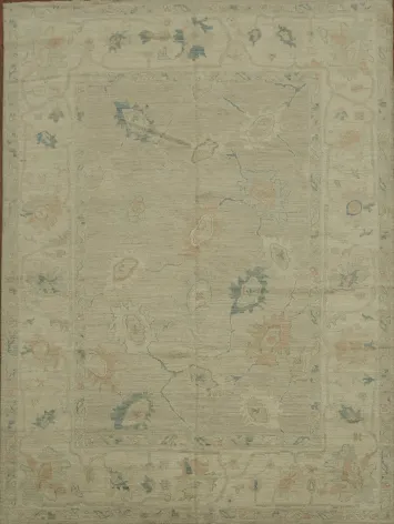 Turkish Wool Oushak Vegetable Dye Area Rug 9x12