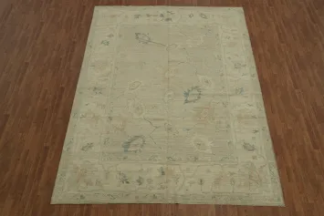 Turkish Wool Oushak Vegetable Dye Area Rug 9x12