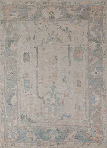 Vegetable Dye Oushak Turkish Area Rug 6x8