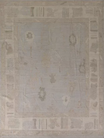 Earth Tone Wool Oushak Turkish Area Rug 8x10