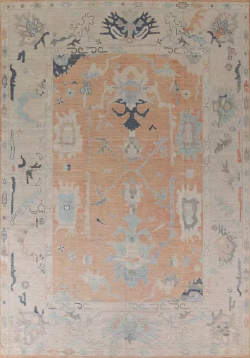 Vegetable Dye Oushak Turkish Area Rug 9x12