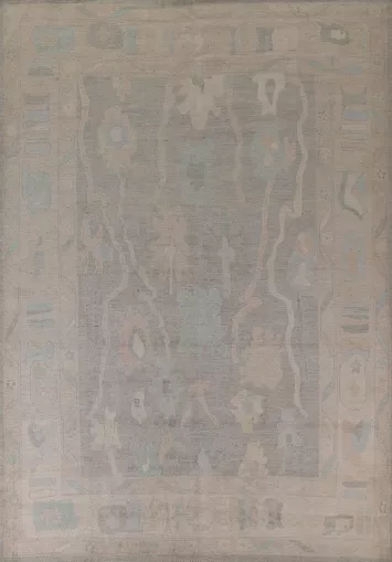 Earth Tone Oushak Vegetable Dye Area Rug 9x12