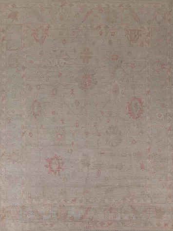 Earth Tone Oushak Vegetable Dye Area Rug 8x10