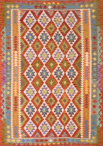 Multicolor Kilim Oriental Area Rug 6x8