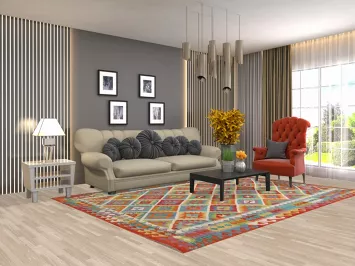 Multicolor Kilim Oriental Area Rug 7x10