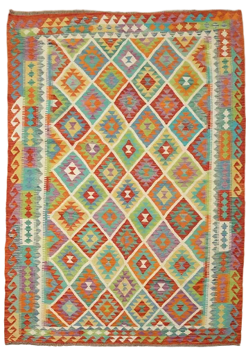 Multicolor Kilim Oriental Area Rug 7x10