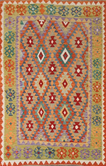Reversible Wool Kilim Oriental Area Rug 7x10