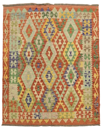Reversible Wool Kilim Oriental Area Rug 5x6