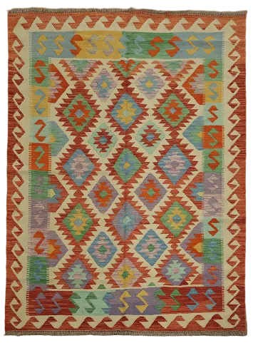 Geometric Kilim Oriental Area Rug 5x7