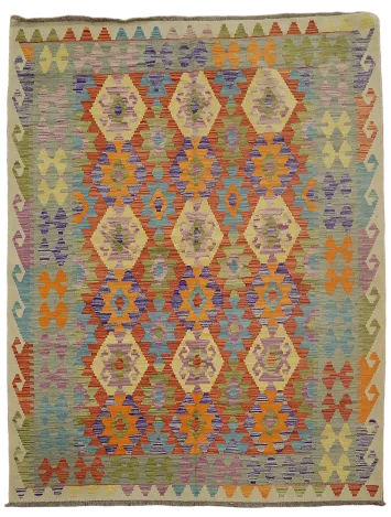South Western Kilim Wool Area Rug 5x7