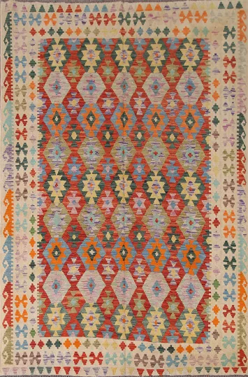 Reversible Wool Kilim Oriental Area Rug 7x10