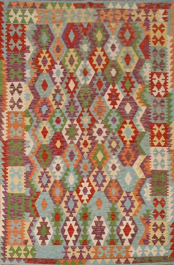 Geometric Kilim Oriental Area Rug 7x9