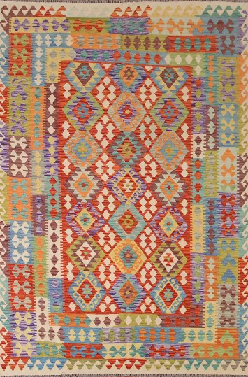 Reversible Wool Kilim Oriental Area Rug 7x10