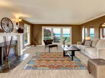 Reversible Wool Kilim Area Rug 7x10