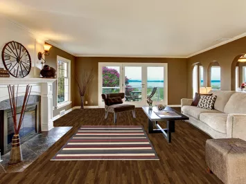 All-Over Striped Kilim Wool Area Rug 5x8