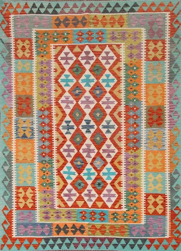 Multicolor Kilim Oriental Area Rug 6x8