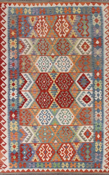 Multicolor Kilim Wool Area Rug 7x10