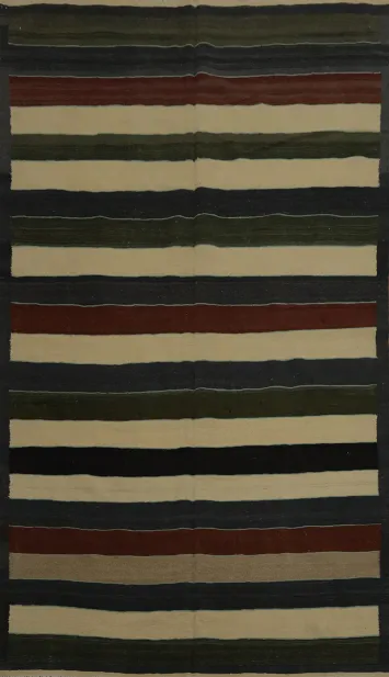 Organic Charm Striped Kilim Area Rug 5x8 for Cozy Atmosphere