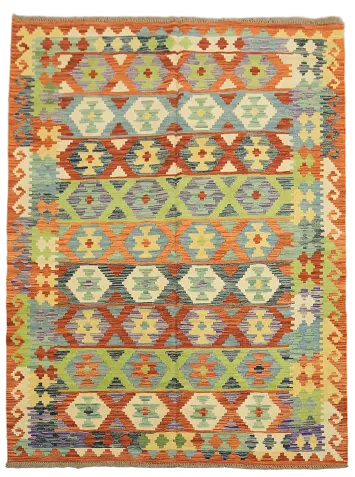 Reversible Wool Kilim Oriental Area Rug 6x8