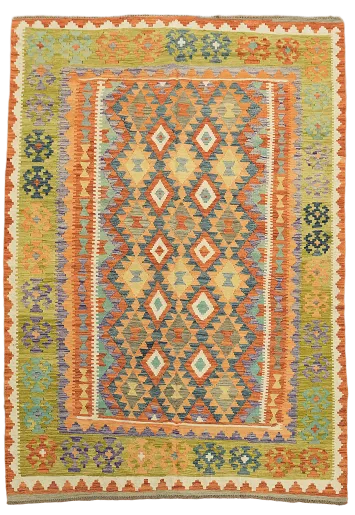Reversible Wool Kilim Oriental Area Rug 7x10