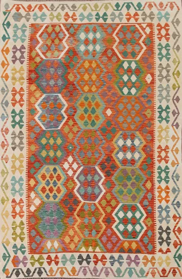 Reversible Wool Kilim Oriental Area Rug 7x10