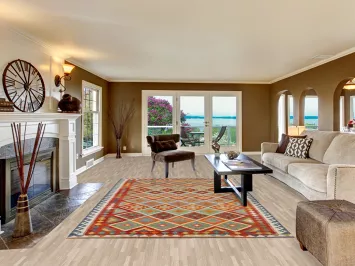 Multicolor Kilim Reversible Wool Area Rug 7x10