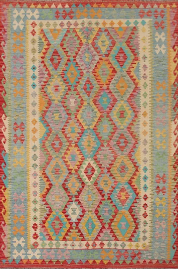 Reversible Wool Kilim Oriental Area Rug 7x10