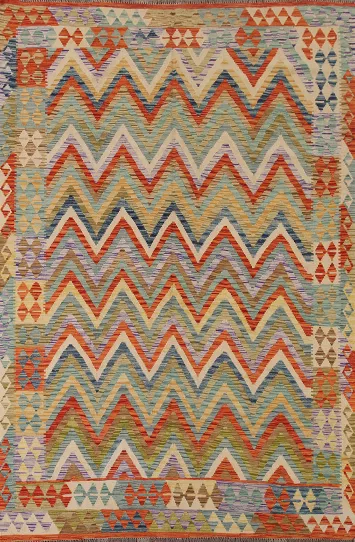 Chevron Style Kilim Oriental Area Rug 7x10