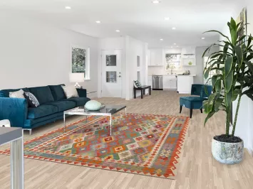 Geometric Kilim Reversible Wool Area Rug 7x10