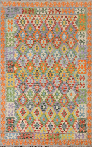 Multicolor Kilim Wool Area Rug 7x10