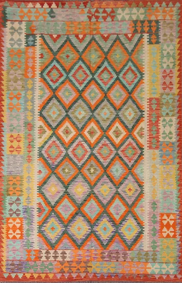 Reversible Wool Kilim Oriental Area Rug 7x10