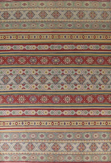 Striped Wool Kazak Handmade Area Rug 10x13