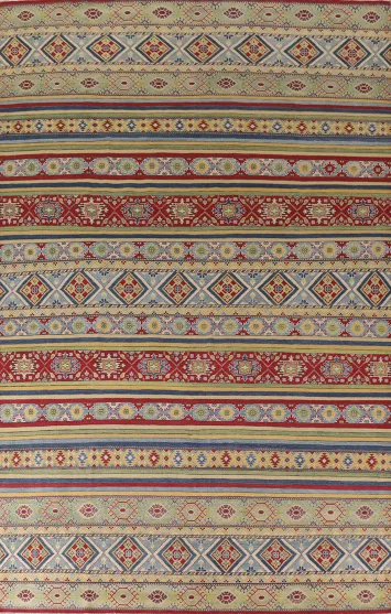 All-Over Striped Kazak Large Area Rug 10x14