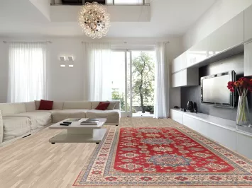 Red Geometric Kazak Large Handmade Rug 10x19