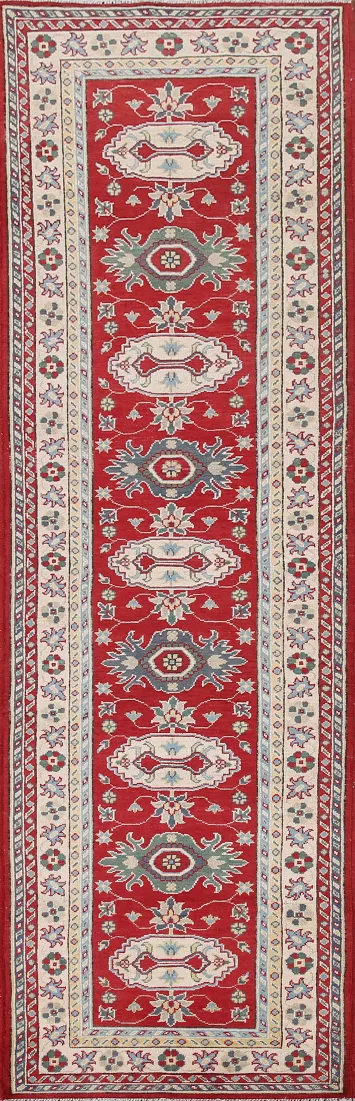Handmade Wool Kazak Runner Rug 3x10