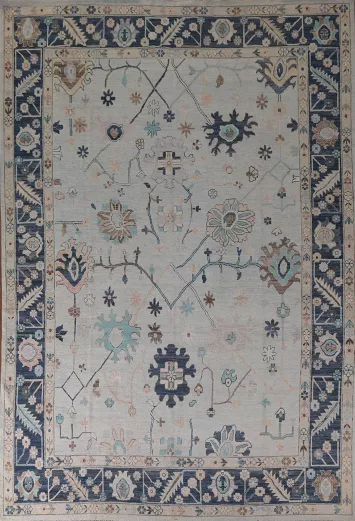 Vegetable Dye Oushak Turkish Area Rug 9x12