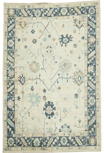 Vegetable Dye Oushak Turkish Area Rug 9x12