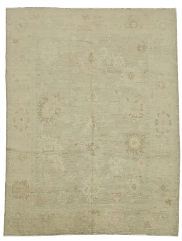 Vegetable Dye Oushak Turkish Area Rug 9x12