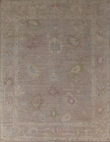 Earth Tone Oushak Vegetable Dye Area Rug 8x10